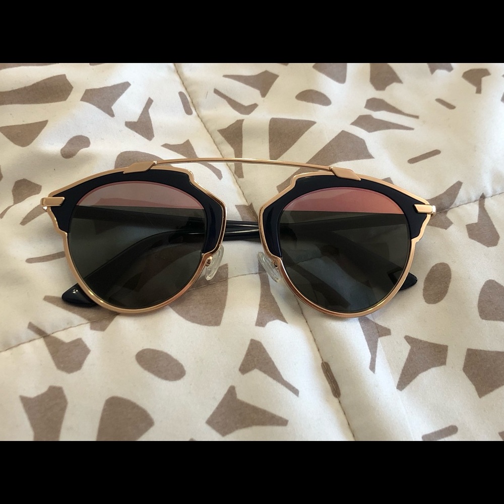 Dior So Real Rose Gold Blue Sunglasses